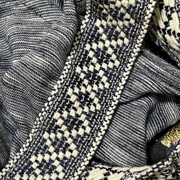 W5 Antropologie Tank Top Woven Trim Blue XS Extra Small - Picture 5 of 6